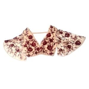Rachel Allan crop top with flutter sleeves nude beaded size 4‎ Formal Prom Glitz